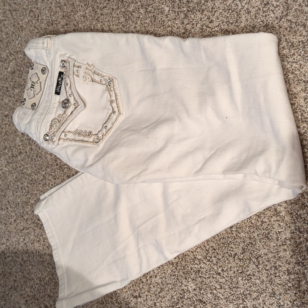 Miss me bootcut white jeans